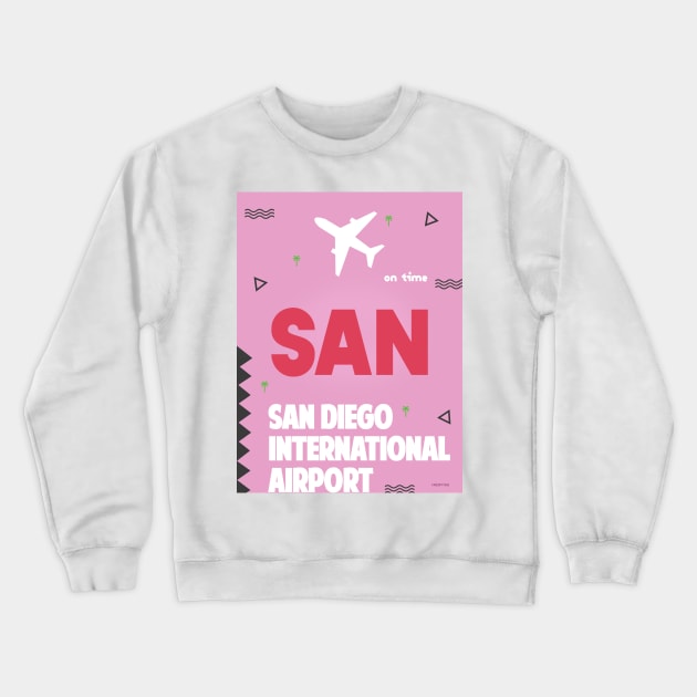 SAN San Diego airport Crewneck Sweatshirt by Woohoo